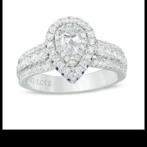 VERA WANG LOVE COLLECTION 1 CT. T.W. Pear-Shaped Engagement Ring- 14K White Gold